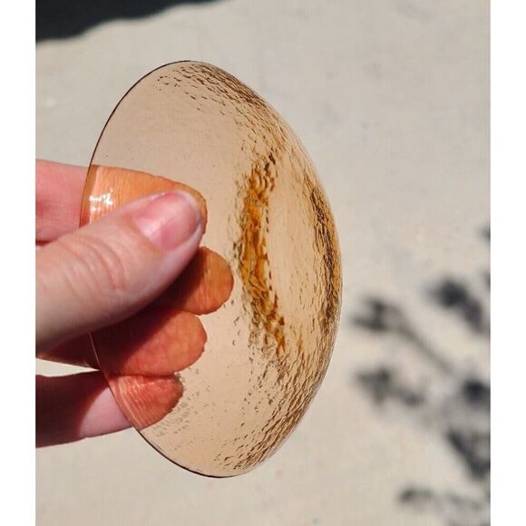 Fire and Light Recycled Art Glass COPPER Orange Dipping Dish Bowl 4 3/4” | EUC - Picture 5 of 7